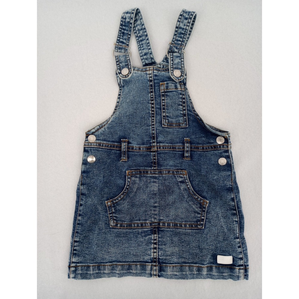 7 For All Mankind Overall Dress Toddler 24M Blue Denim Pinafore Dress
